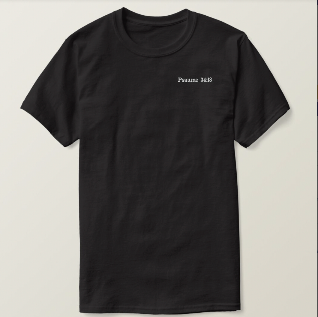 T-shirt Unisex Psaume 34:18 – "L'Éternel est près de ceux qui ont le cœur brisé"